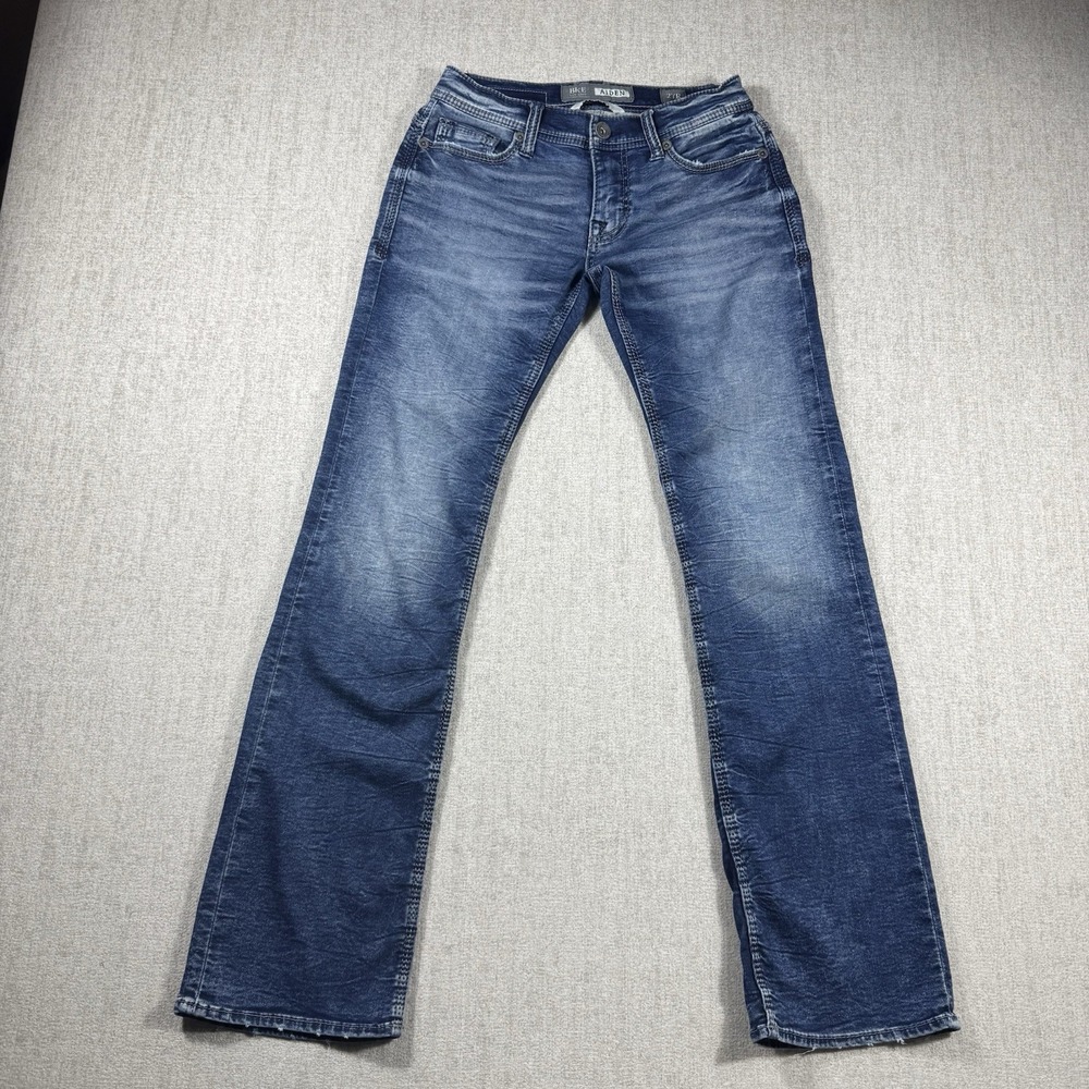 BKE Jeans Womens 27R Blue Aiden Bootleg Slim Distressed Medium Wash